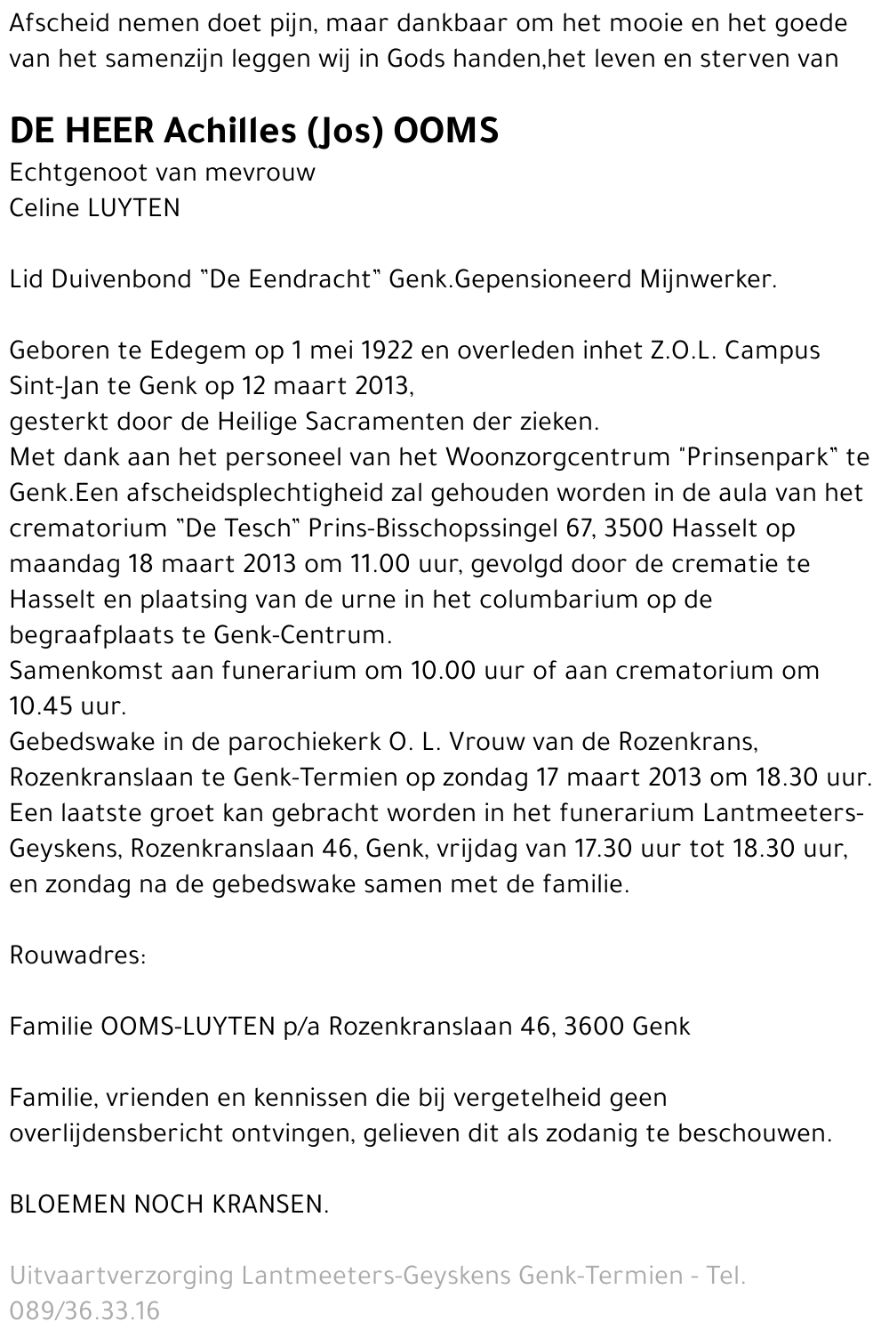 Achilles (Jos) OOMS
