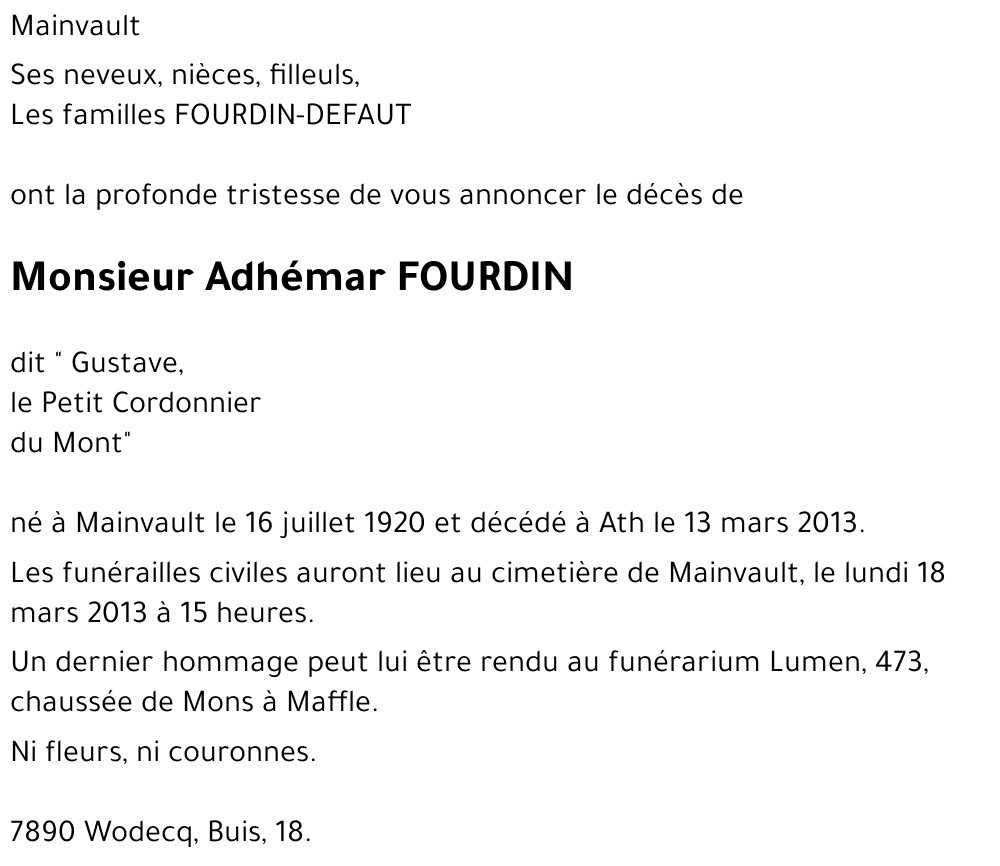 Adhémar FOURDIN