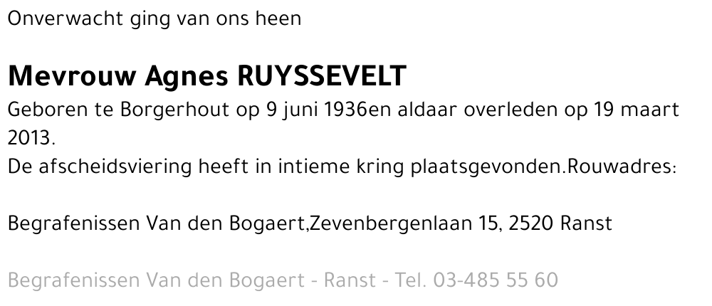 Agnes Ruyssevelt