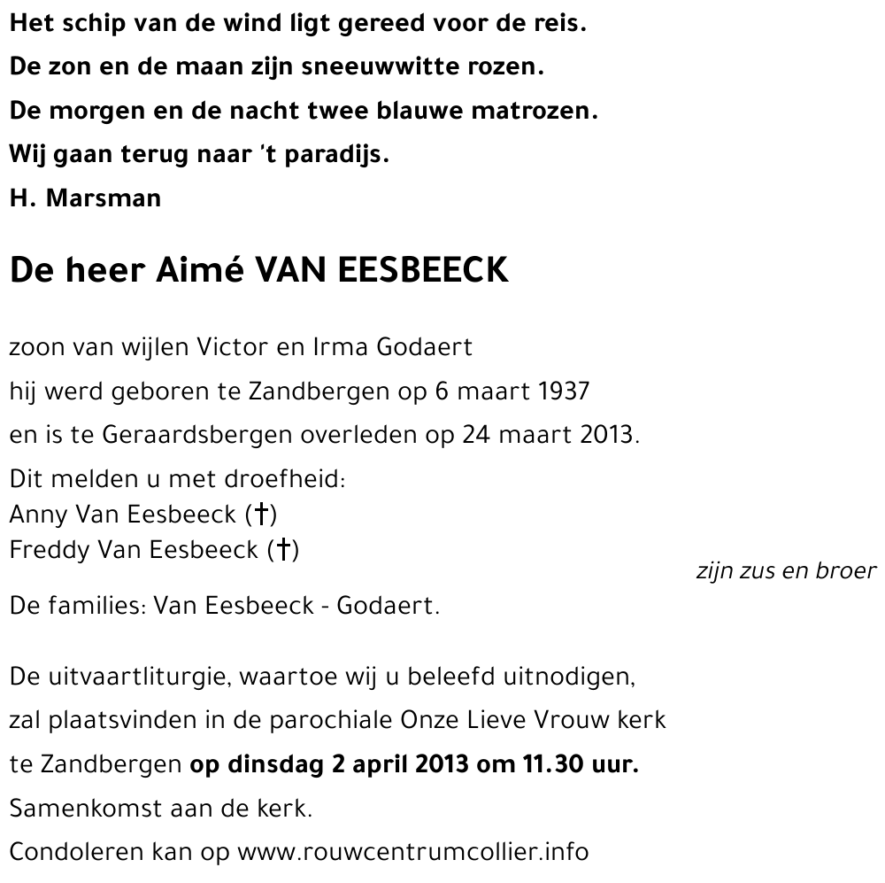 Aimé VAN EESBEECK