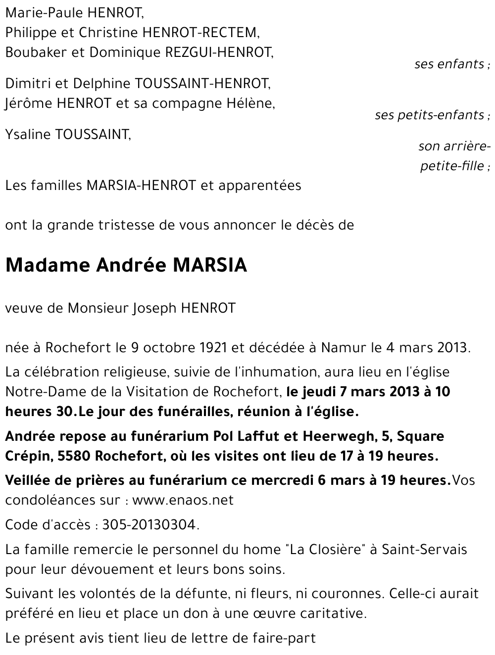 Andrée MARSIA