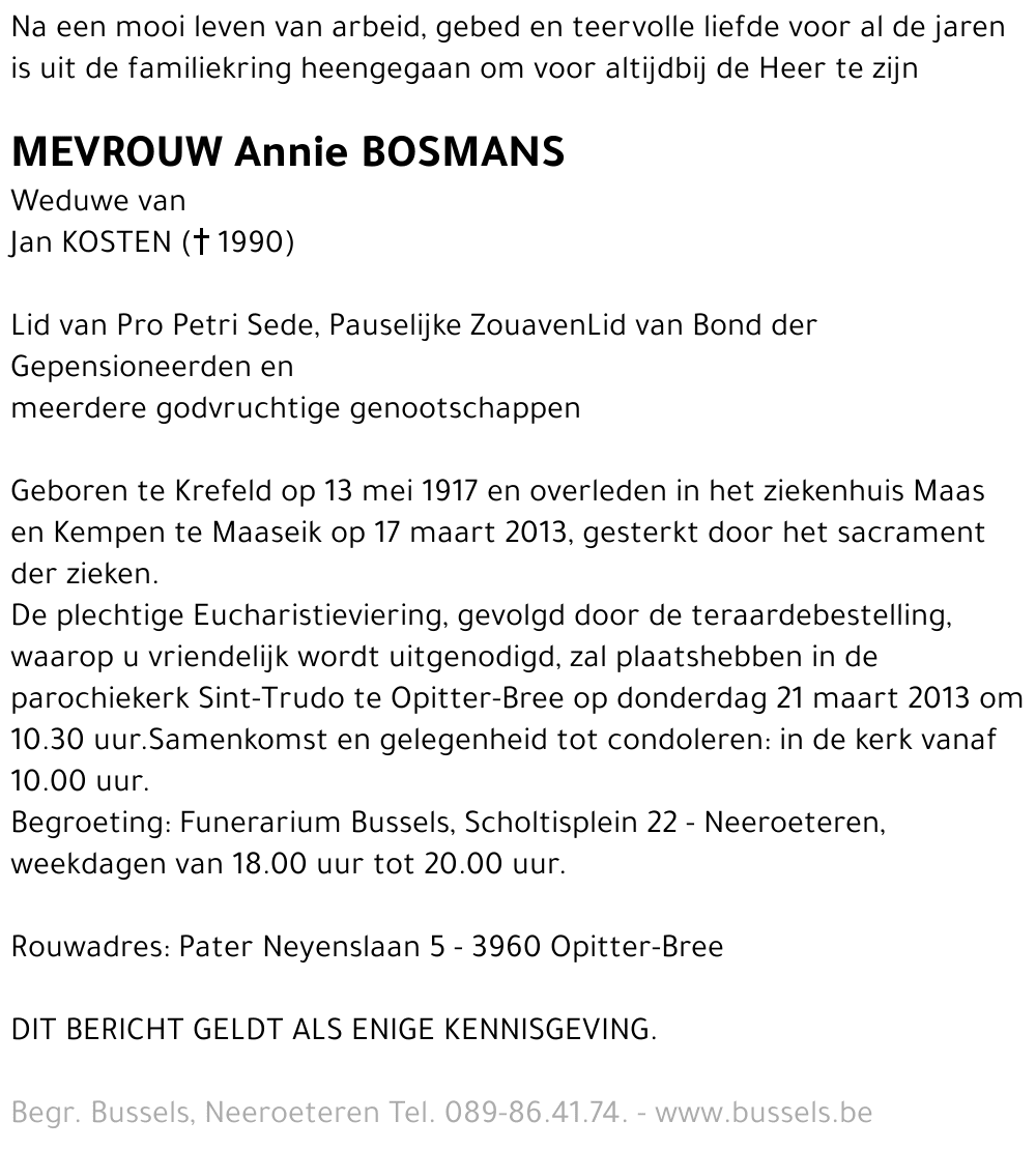 Annie BOSMANS