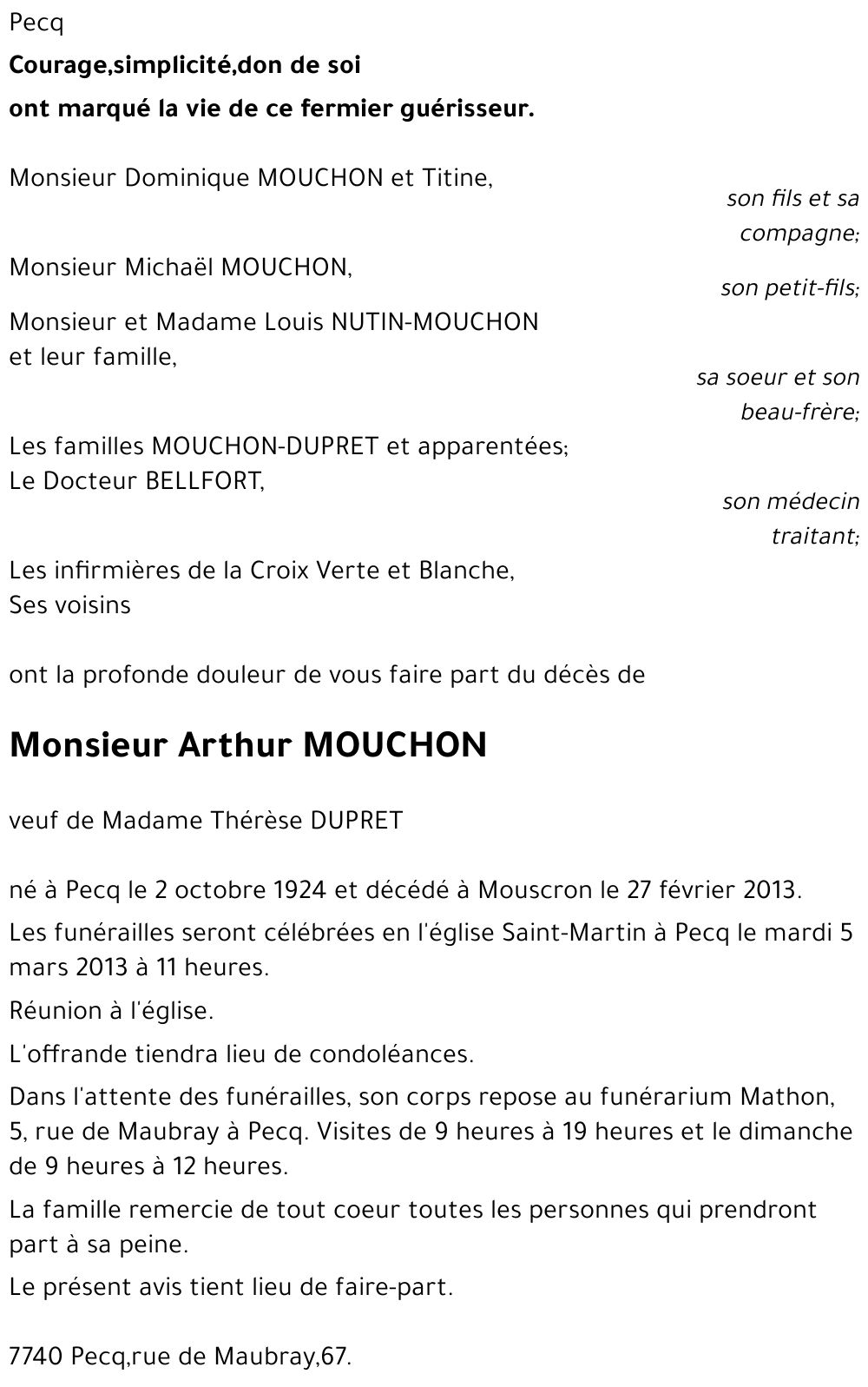 Arthur MOUCHON