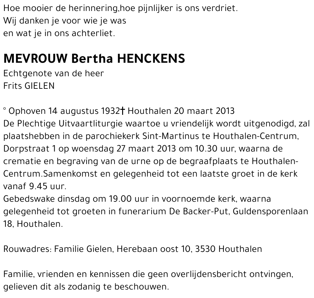Bertha HENCKENS