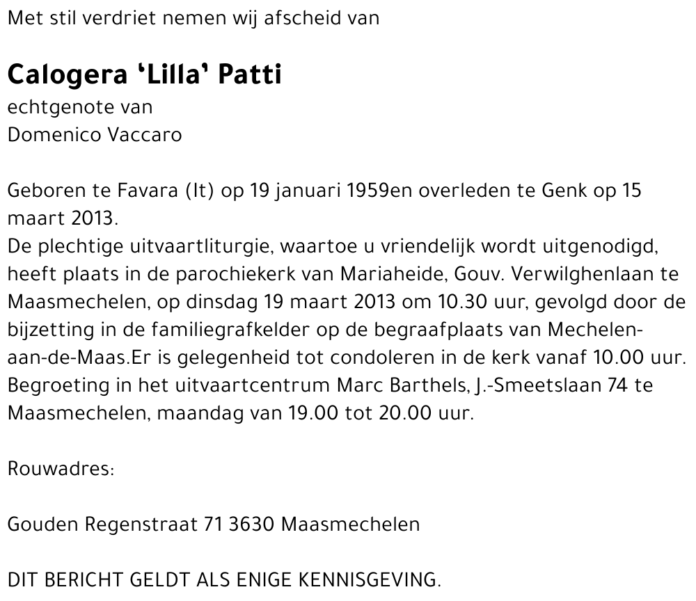 Calogera 'Lilla' Patti