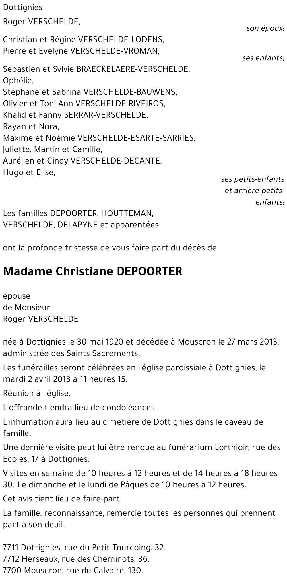 Christiane DEPOORTER