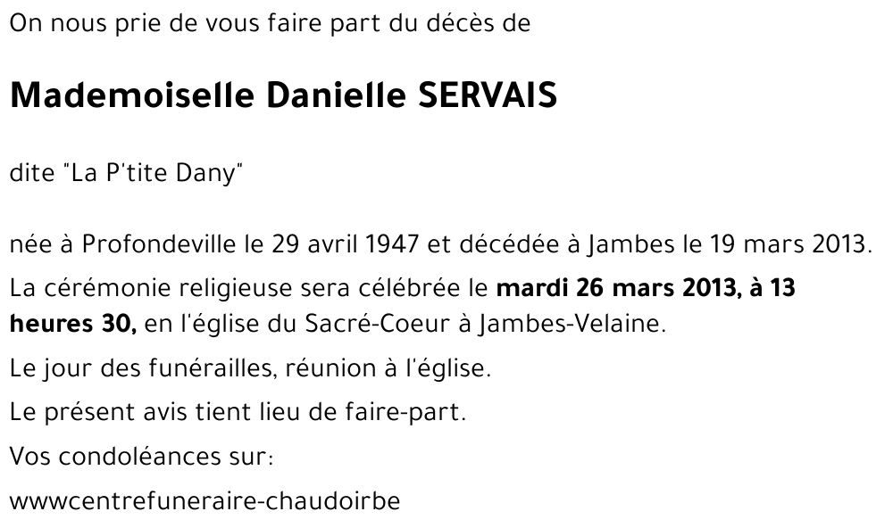 Danielle SERVAIS
