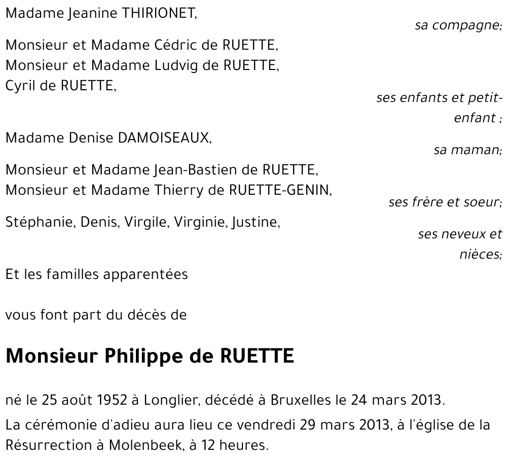 de RUETTE Philippe