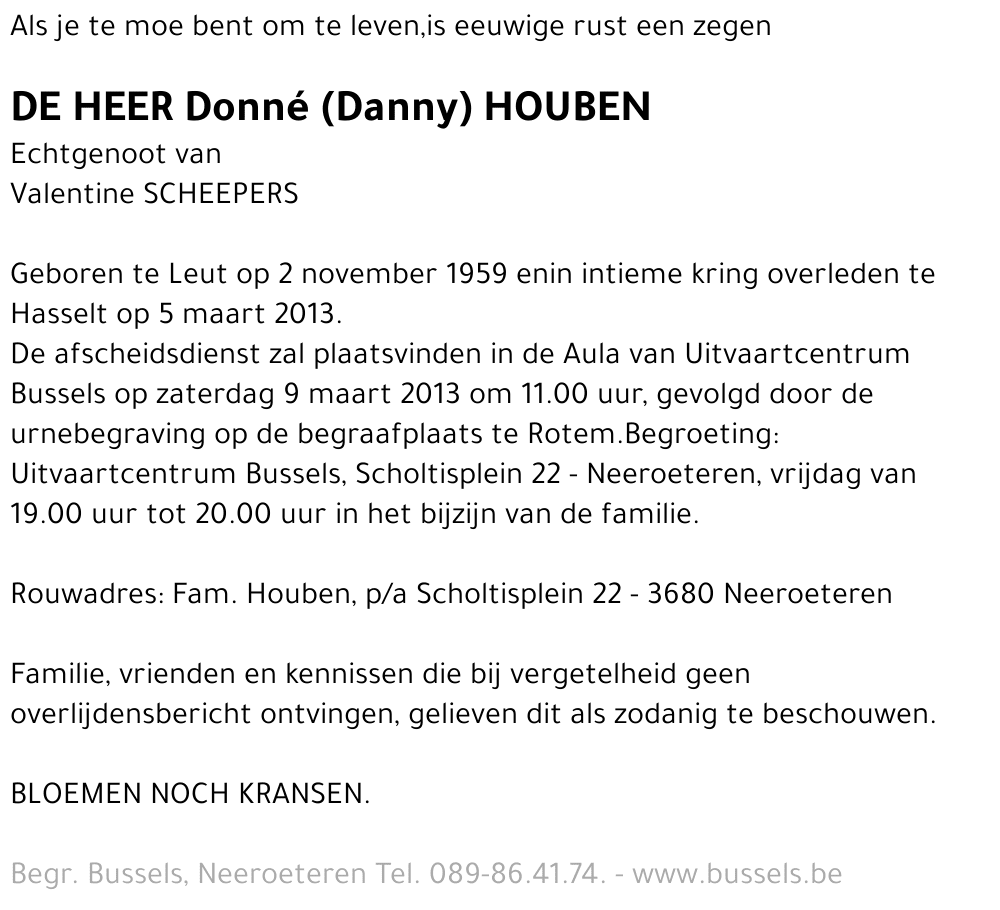 Donné (Danny) HOUBEN