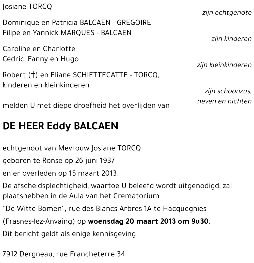 Eddy BALCAEN