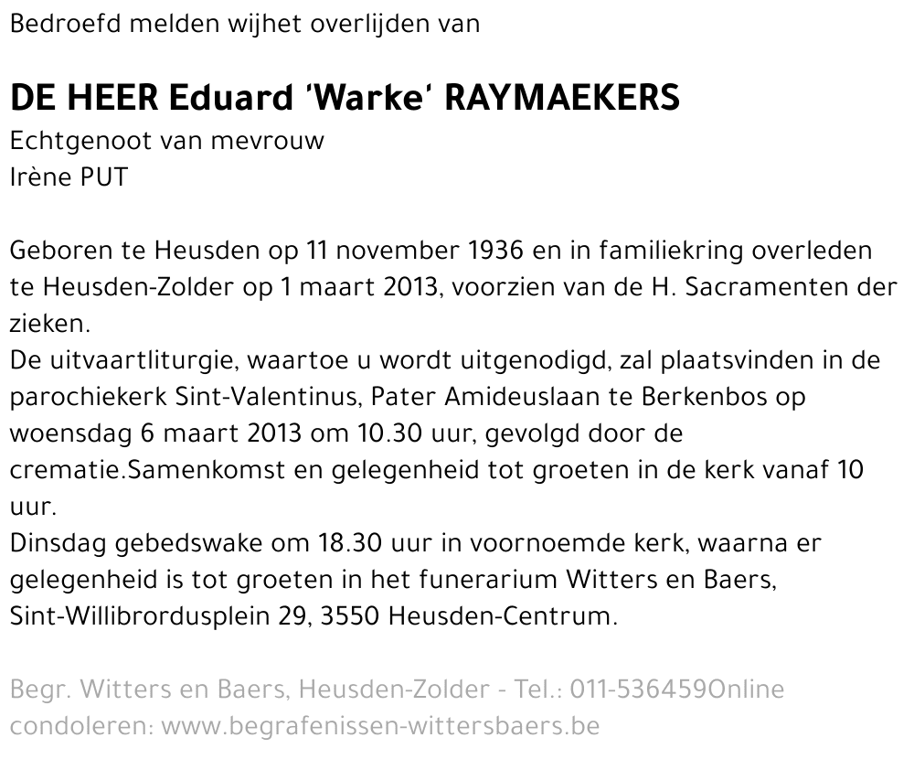 Eduard Warke Raymaekers