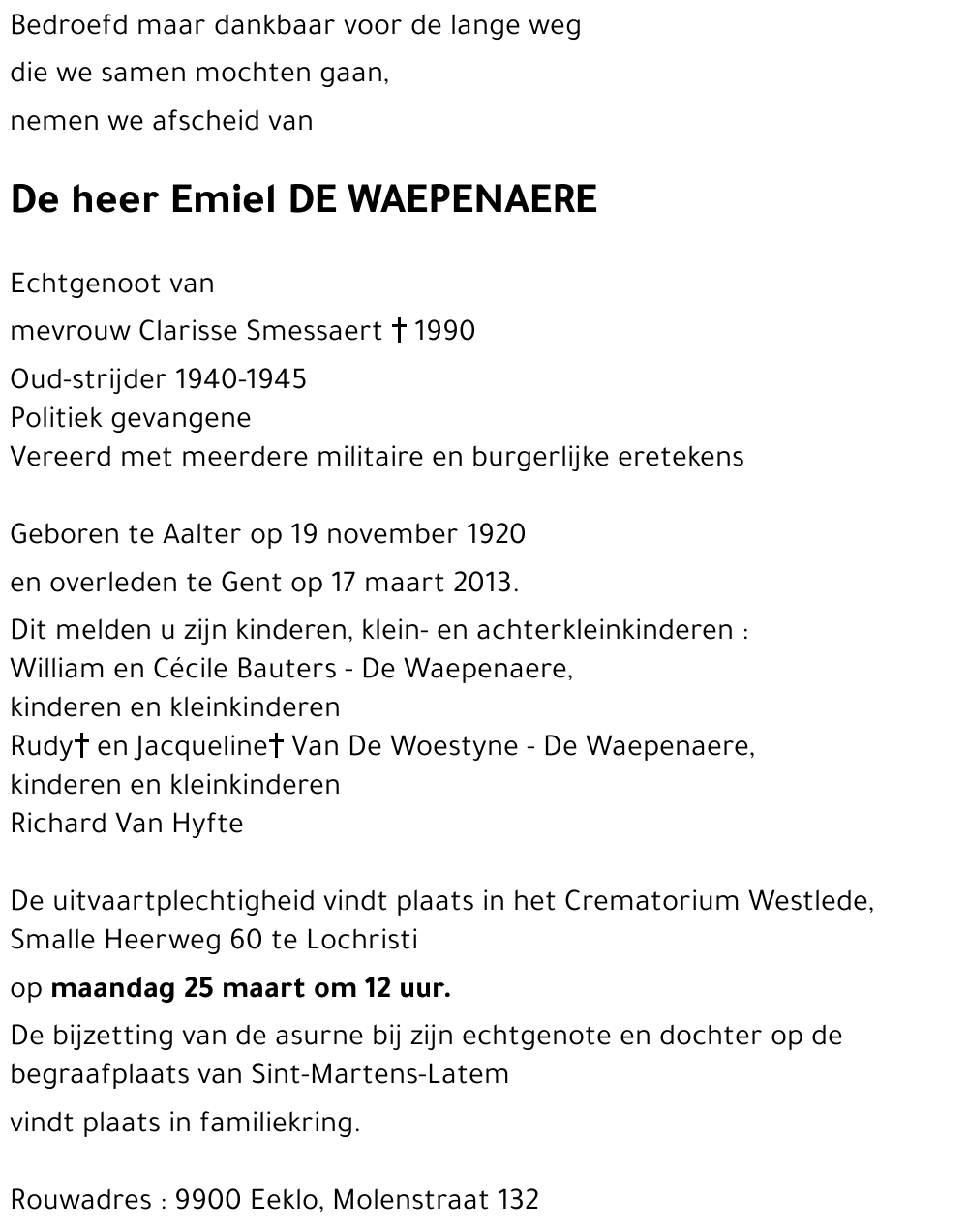Emiel DE WAEPENAERE