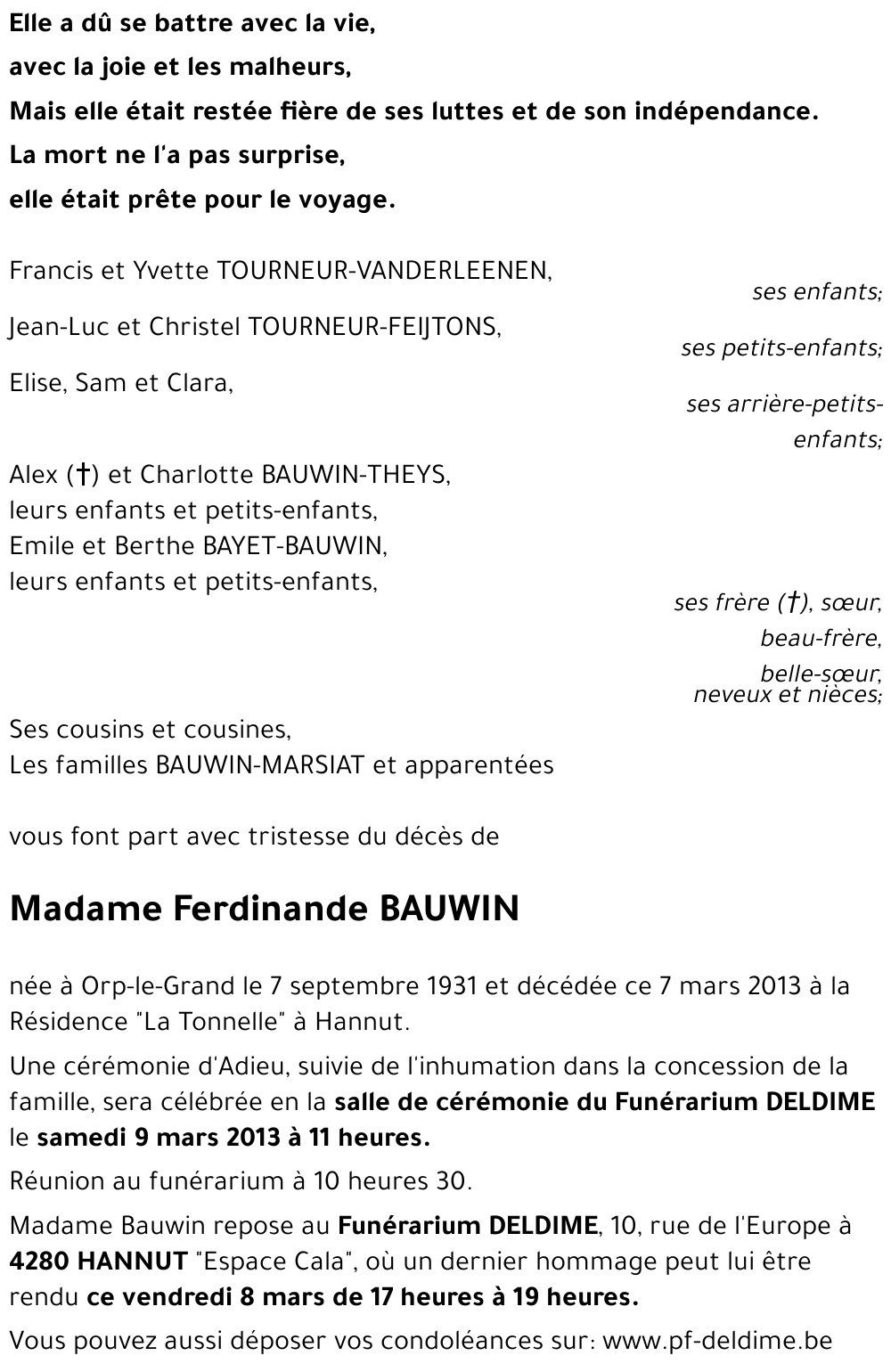 Ferdinande BAUWIN
