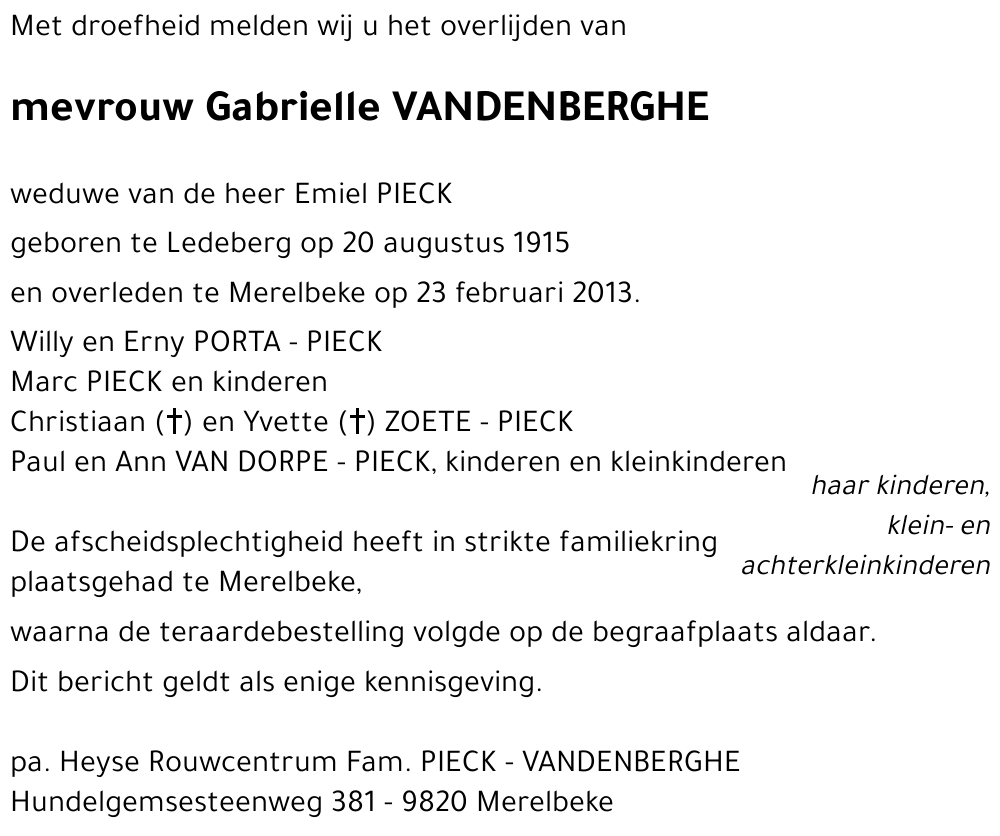 Gabrielle VANDENBERGHE