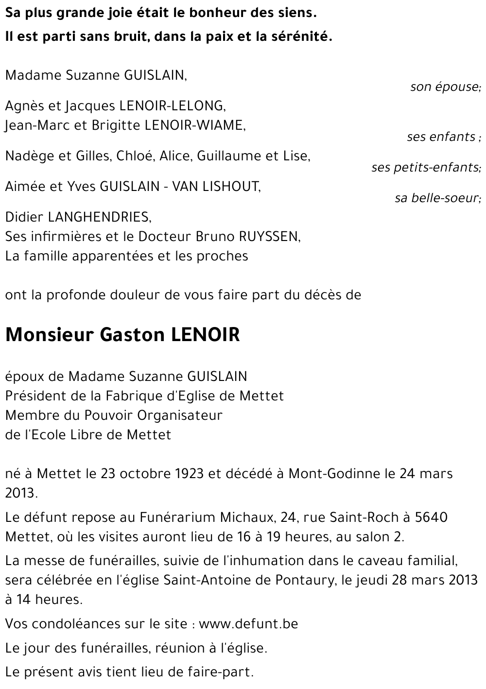 Gaston LENOIR