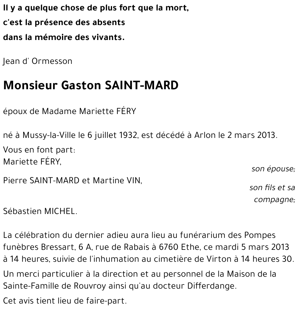 Gaston SAINT-MARD