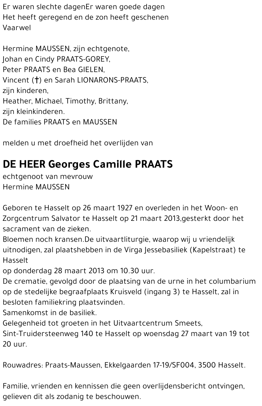 Georges Camille PRAATS