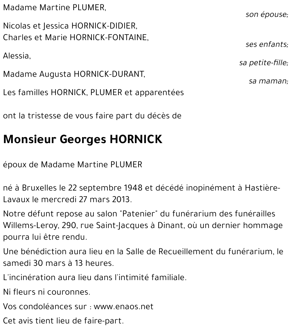 Georges HORNICK