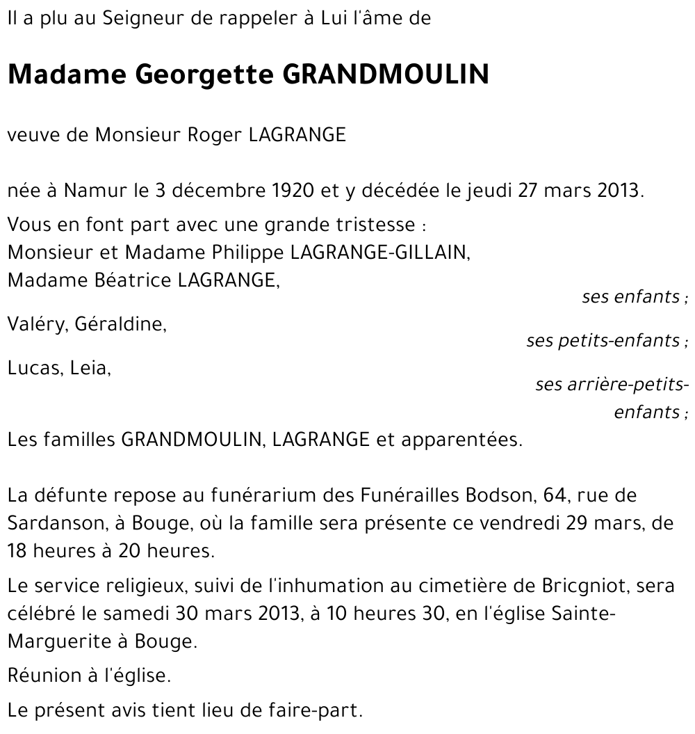 Georgette GRANDMOULIN