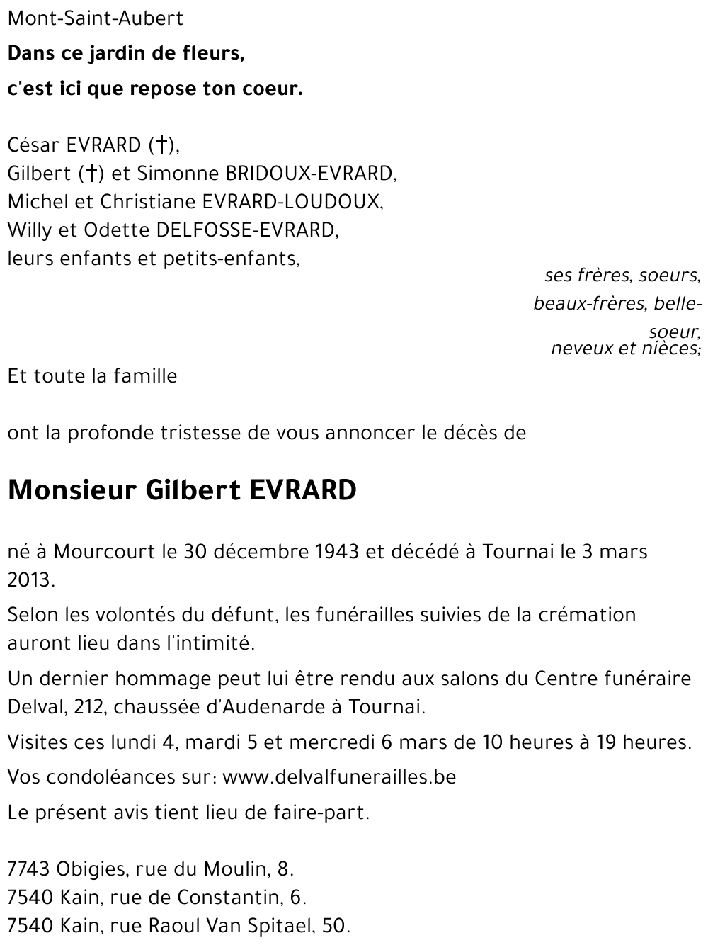 Gilbert EVRARD