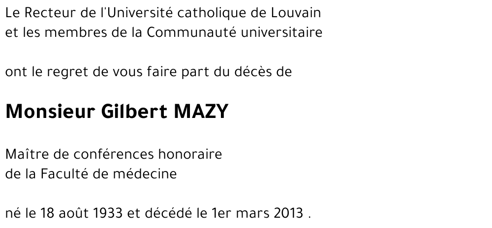 Gilbert MAZY