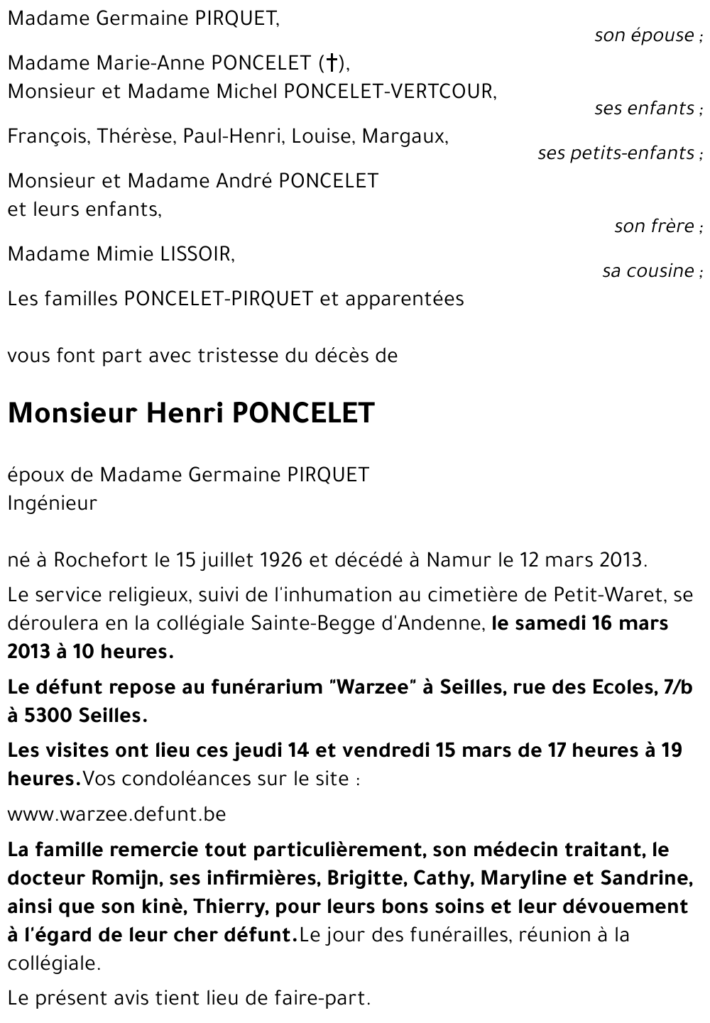 Henri PONCELET