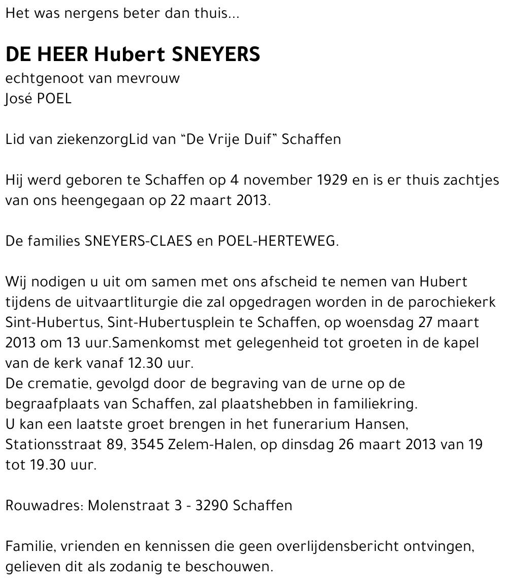 Hubert SNEYERS
