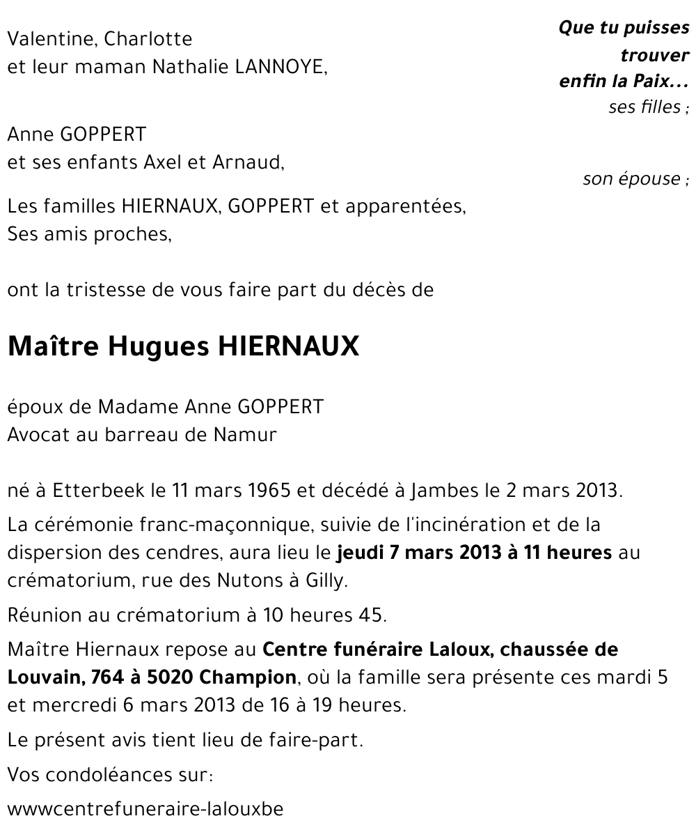 Hugues HIERNAUX