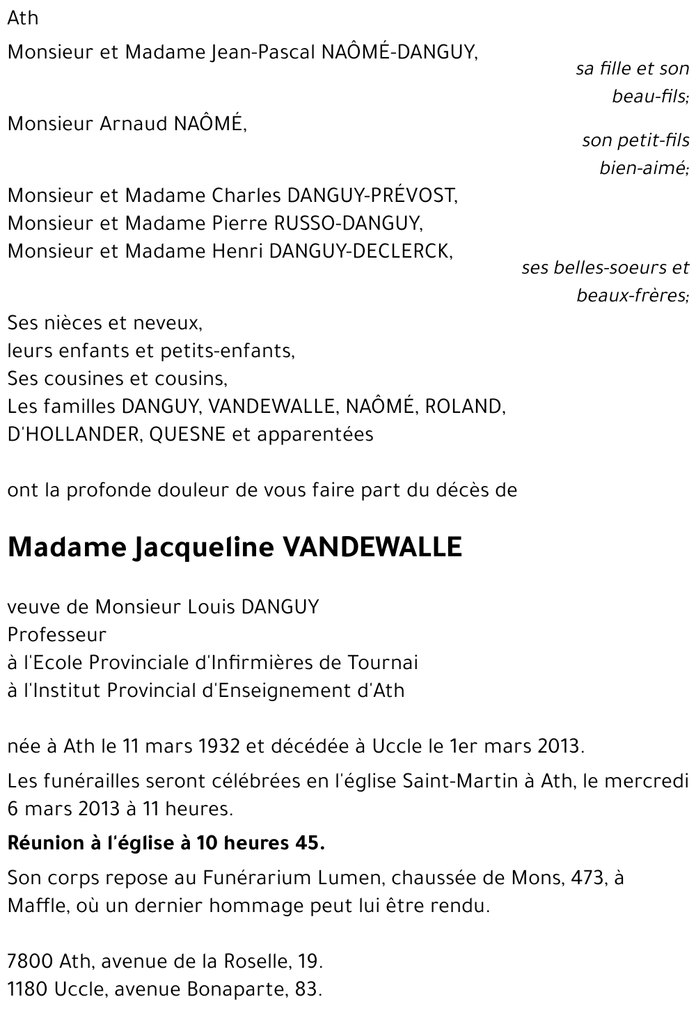 Jacqueline VANDEWALLE