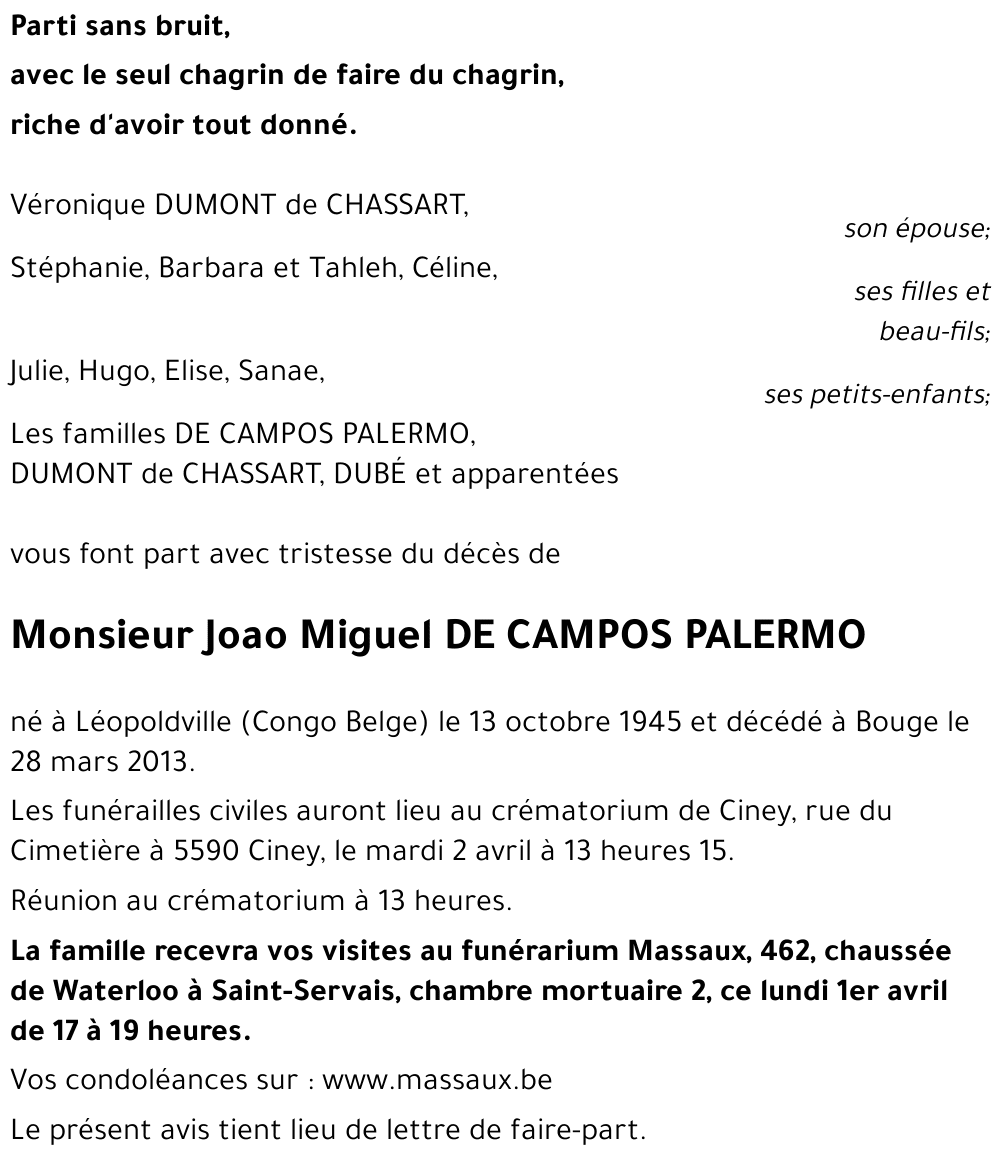 Joao Miguel DE CAMPOS PALERMO