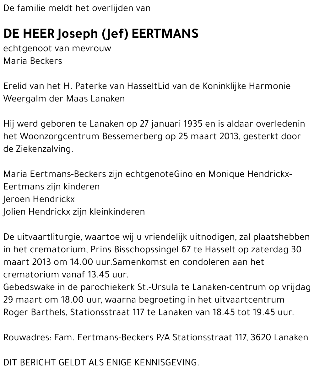 Joseph (Jef) Eertmans