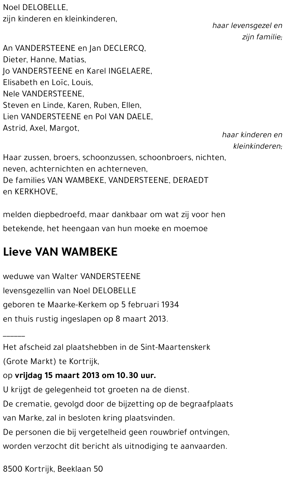 Lieve VAN WAMBEKE