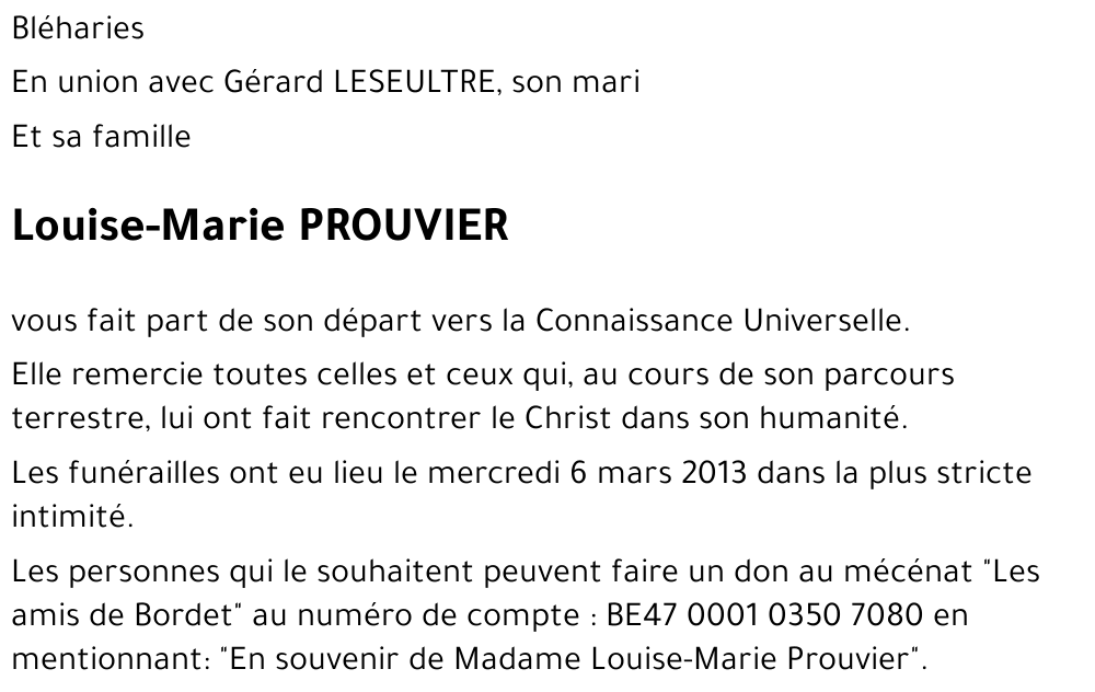 Louise-Marie PROUVIER