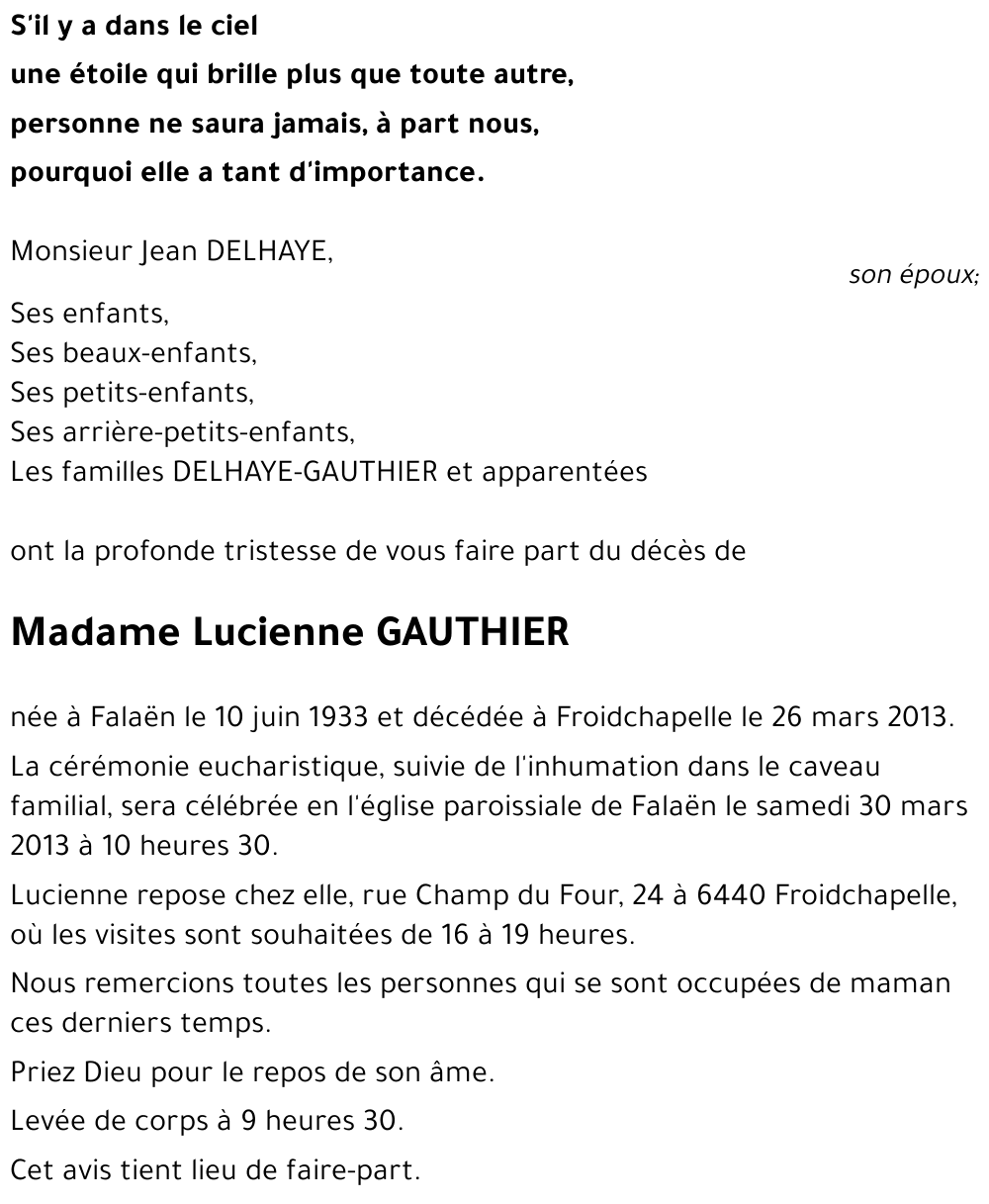 Lucienne GAUTHIER