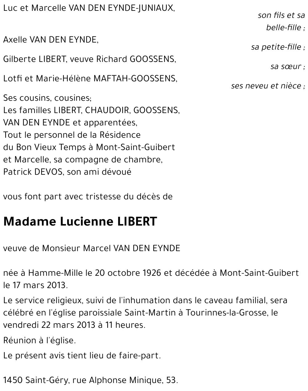 Lucienne LIBERT