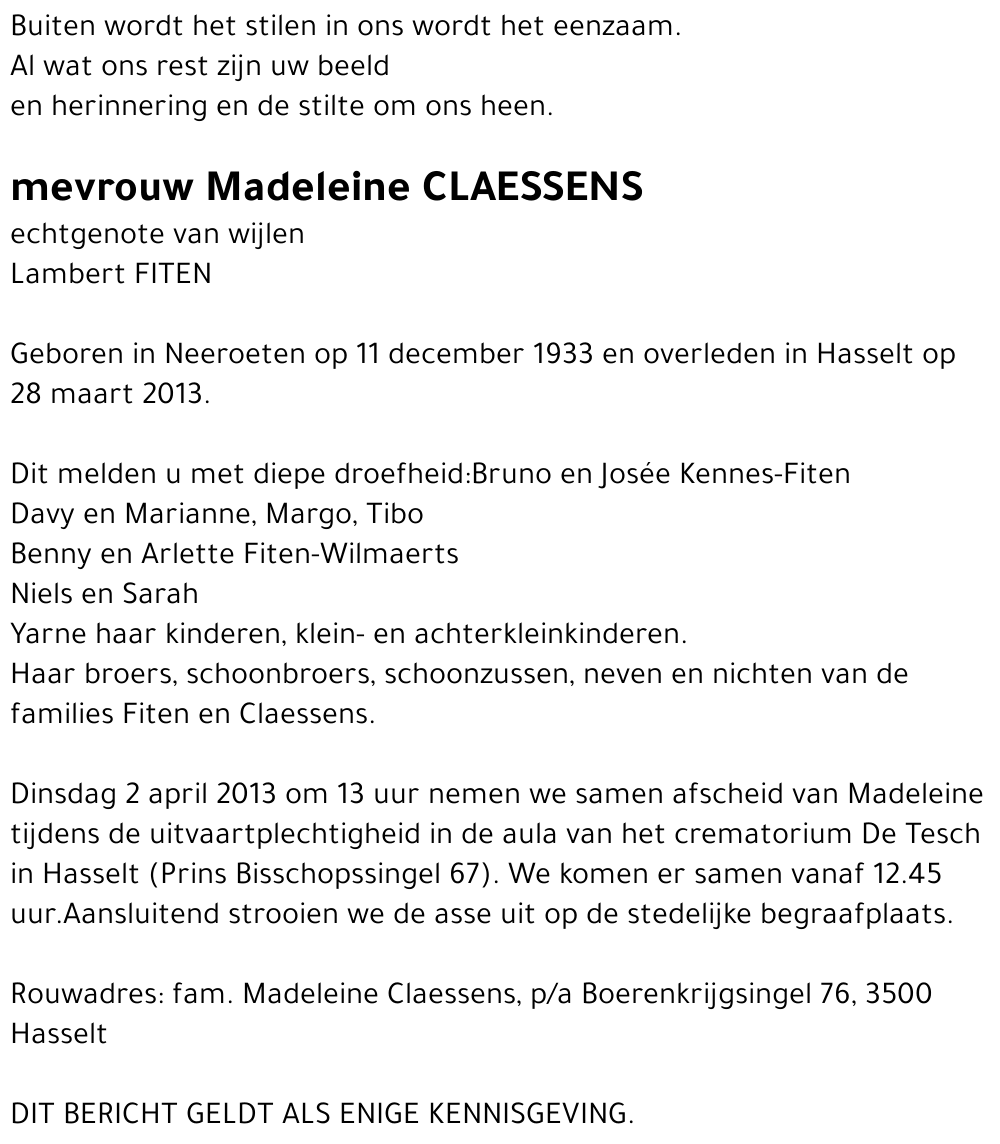 Madeleine Claessens