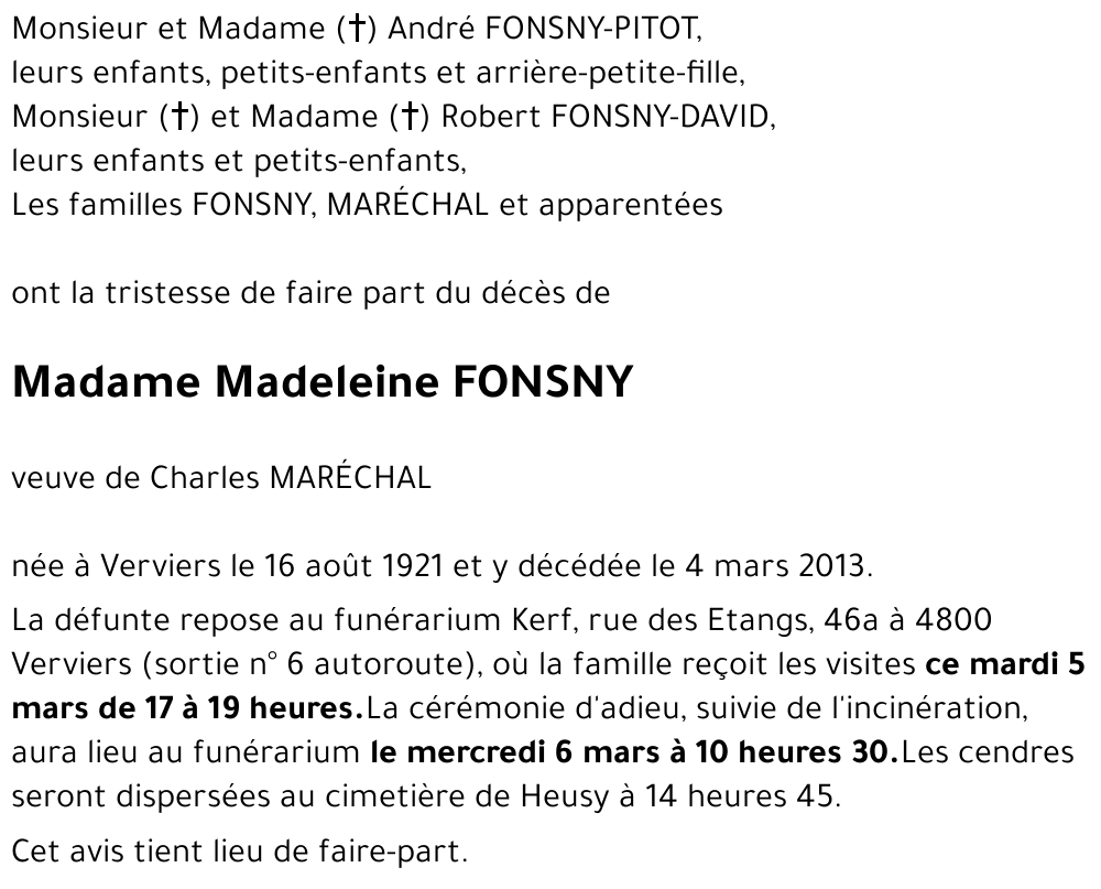 Madeleine FONSNY