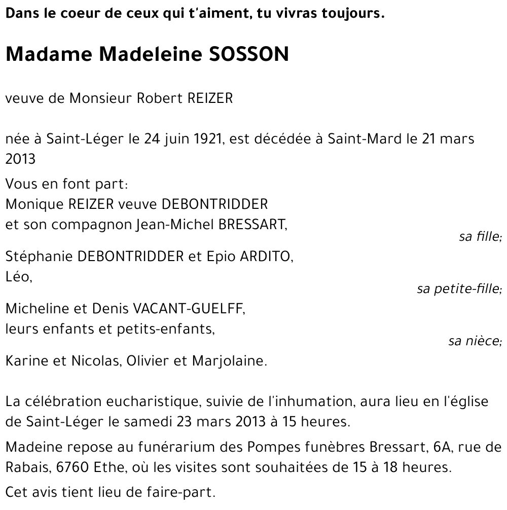 Madeleine SOSSON