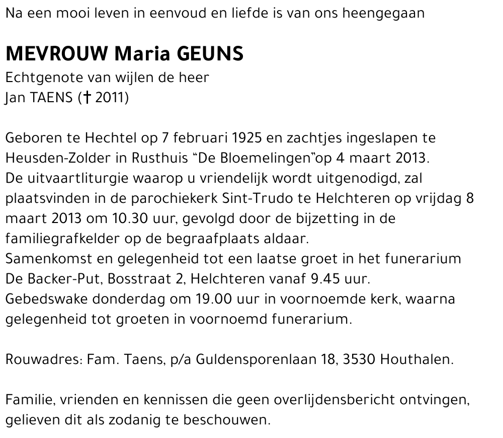 Maria GEUNS