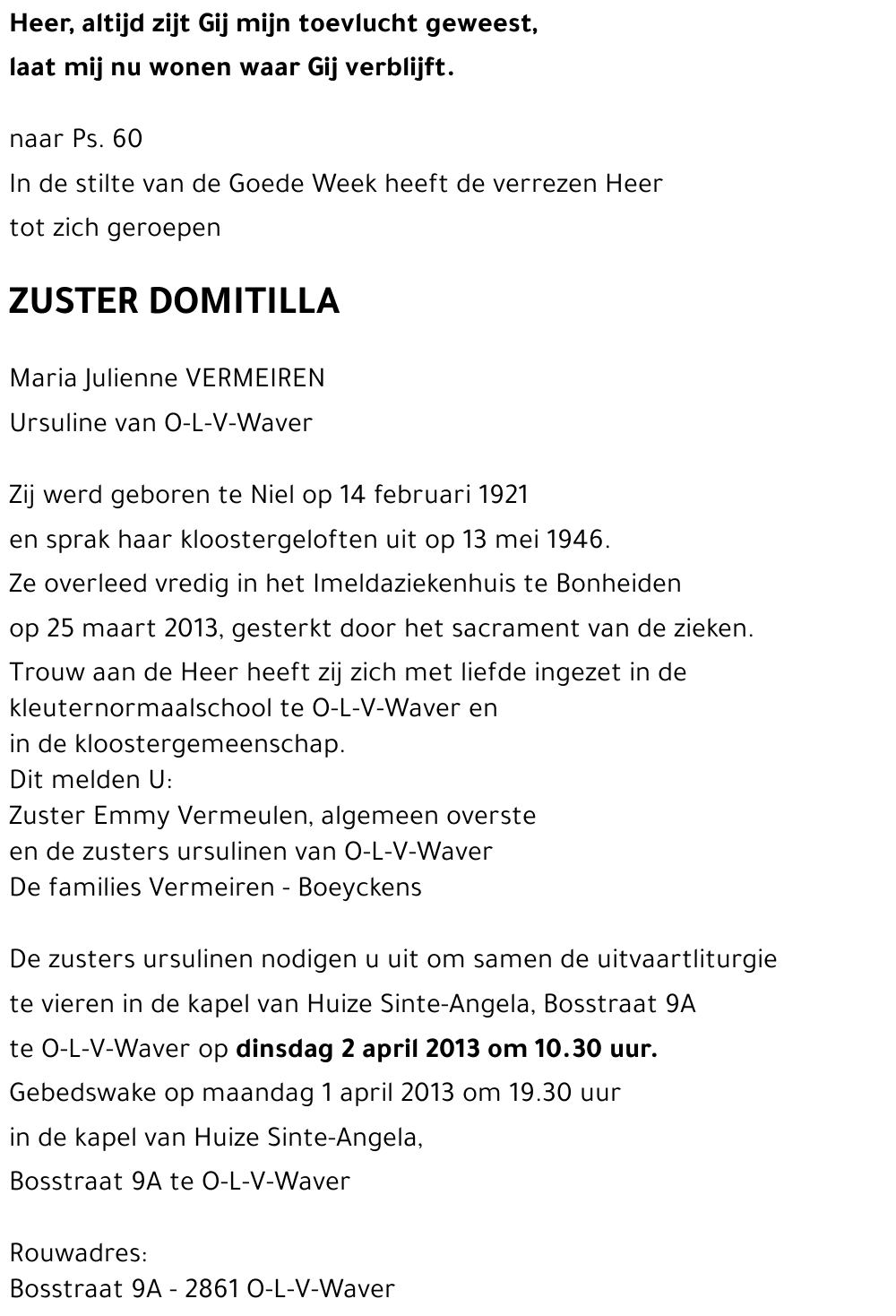 Maria Julienne VERMEIREN