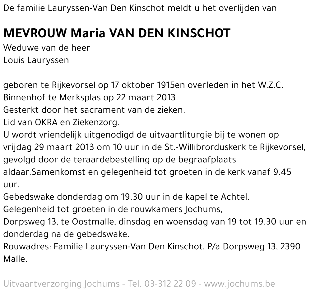 Maria Van Den Kinschot