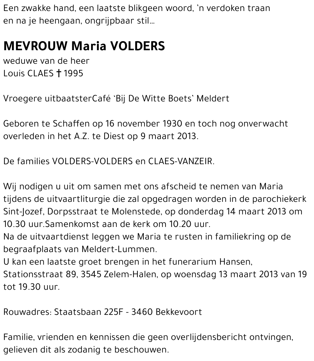 Maria VOLDERS
