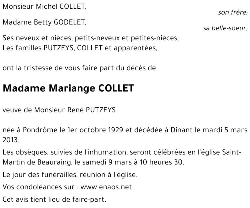 Mariange COLLET