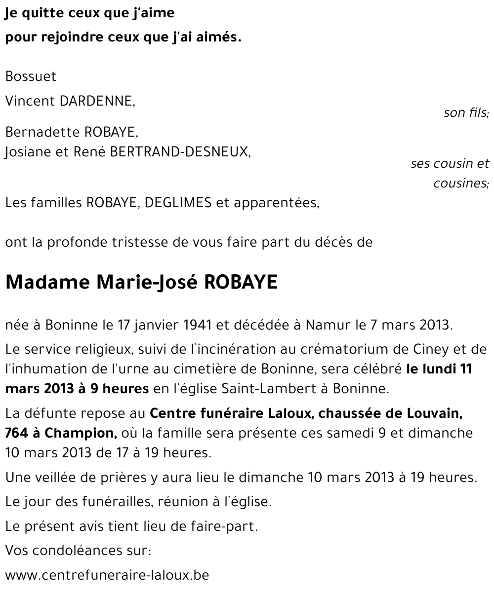 Marie-José ROBAYE