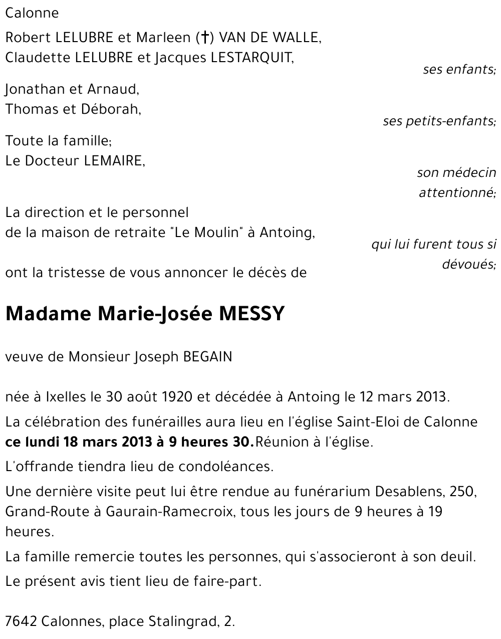 Marie-Josée MESSY