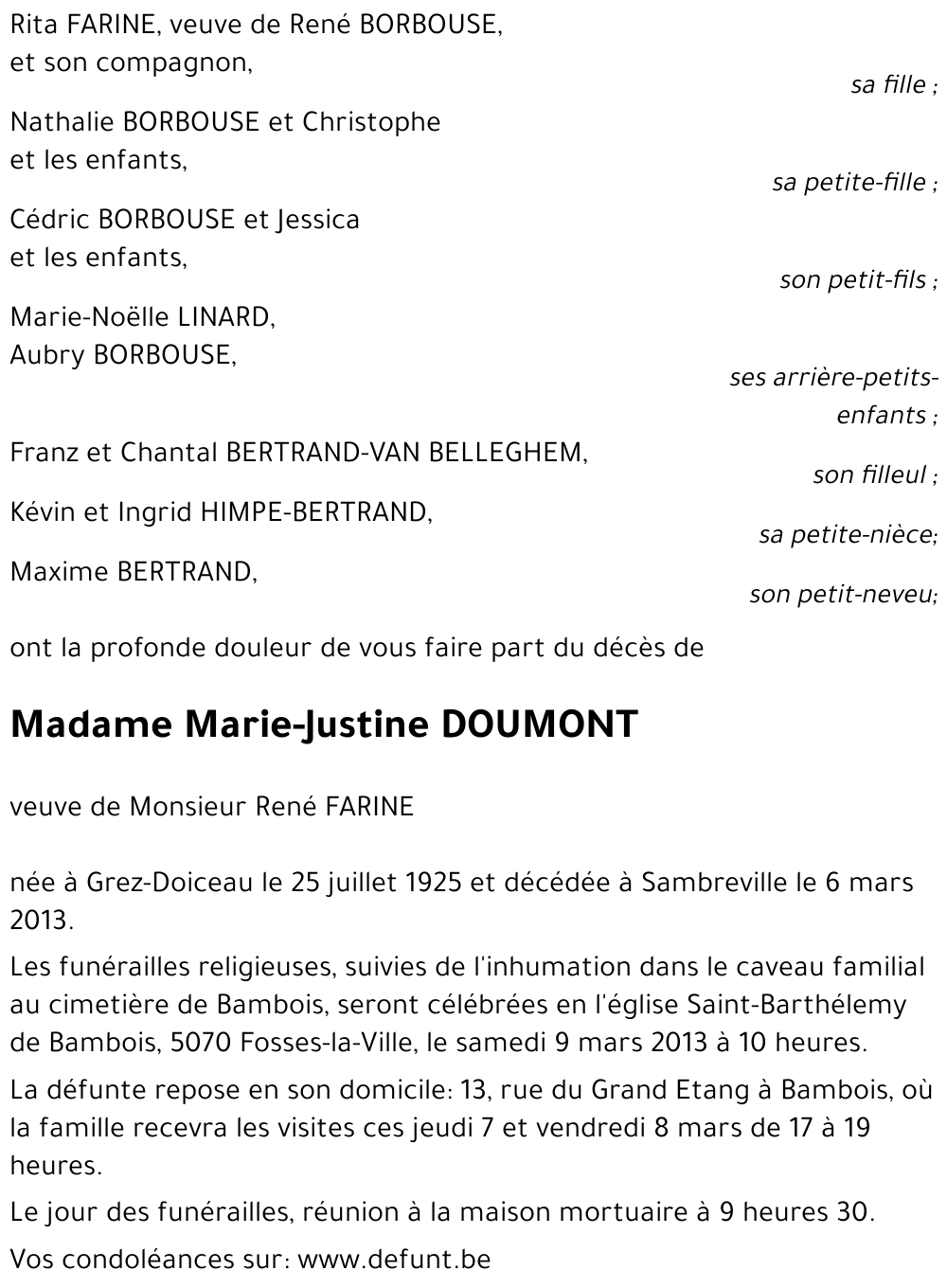 Marie-Justine DOUMONT