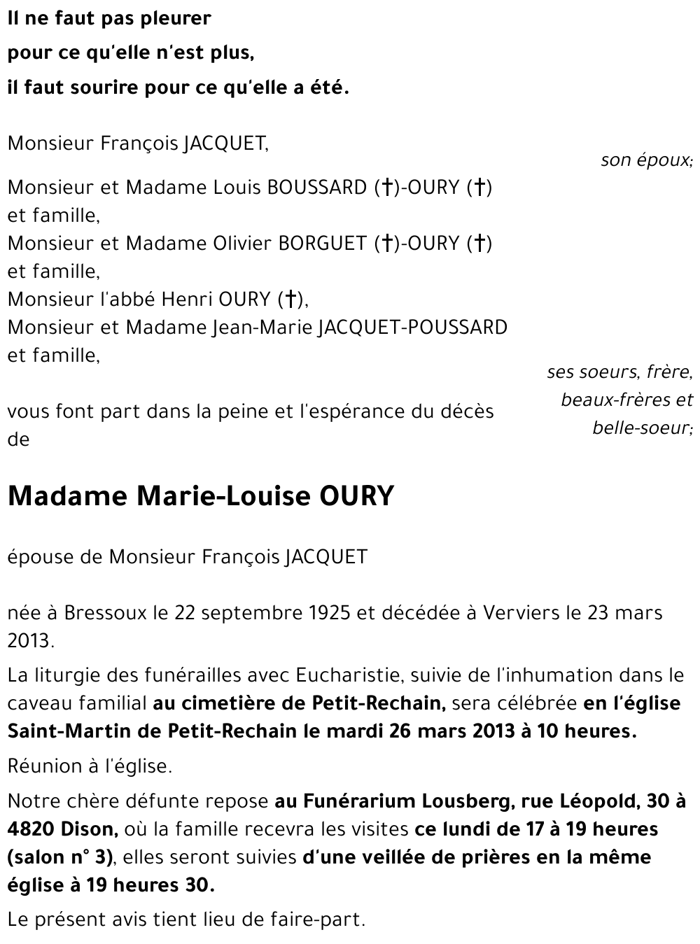 Marie-Louise OURY