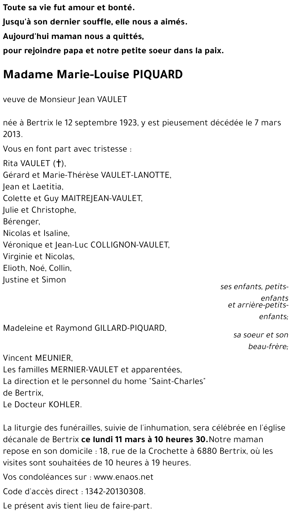 Marie-Louise PIQUARD