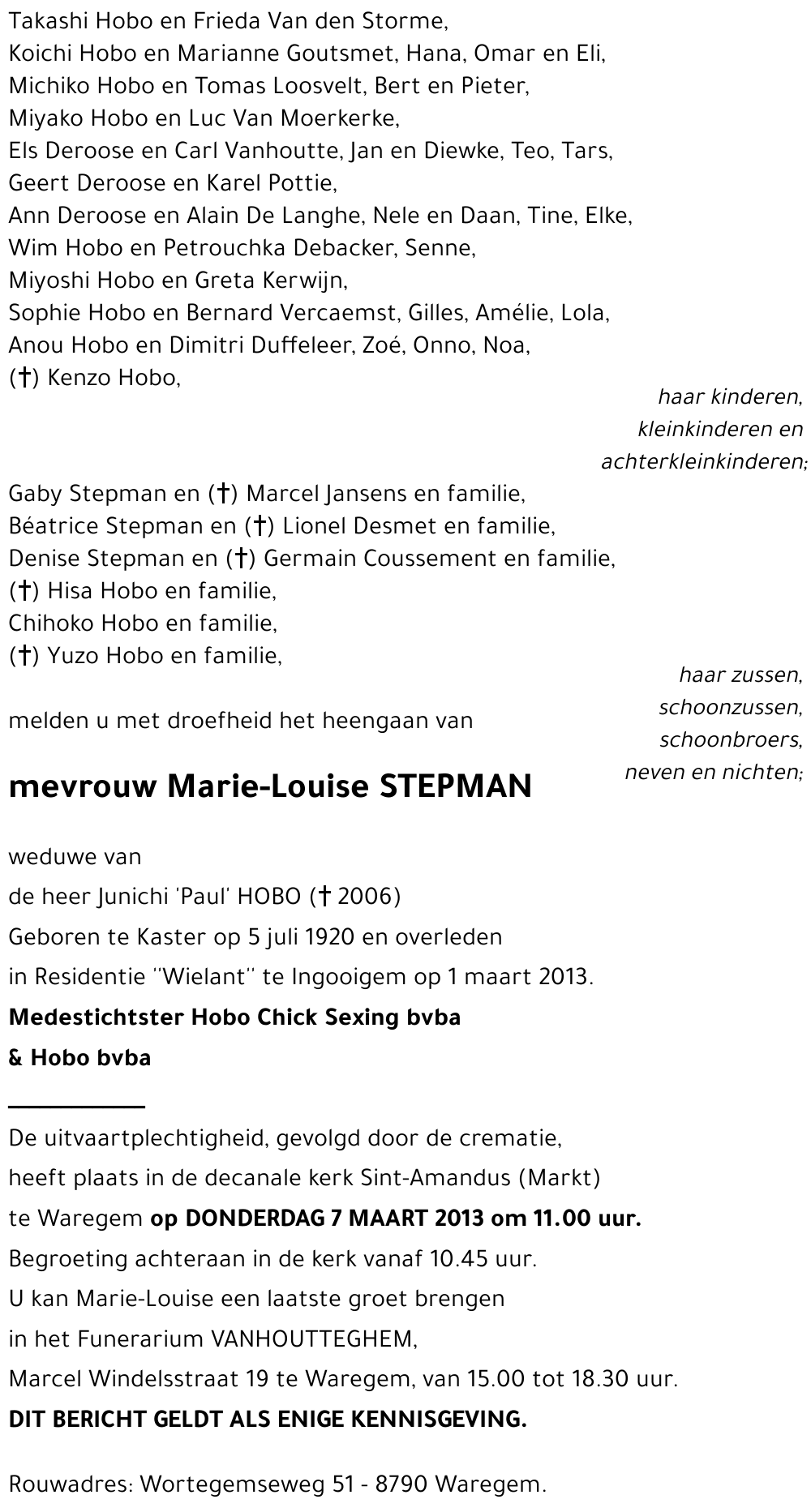 Marie-Louise STEPMAN