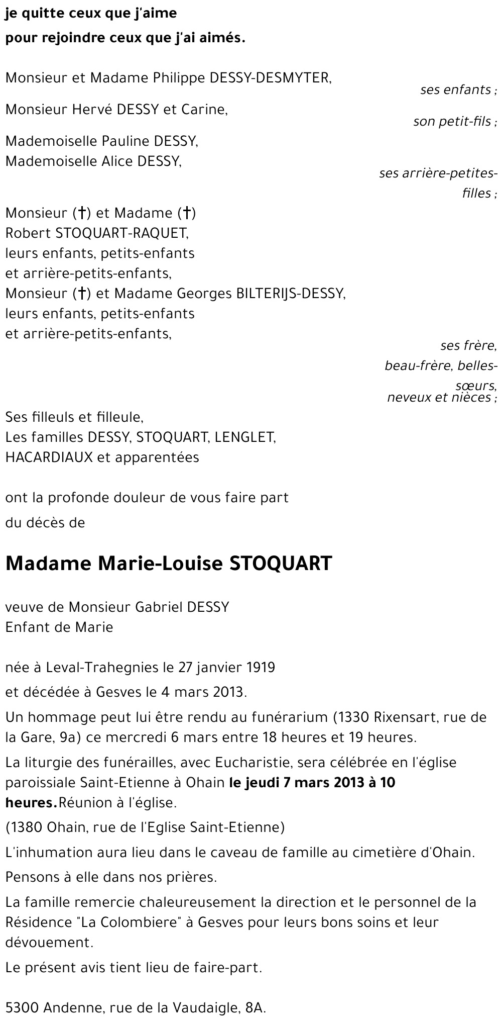 Marie-Louise STOQUART